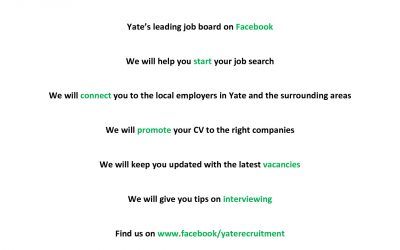 The Yate Jobs Facebook Page, that is there to help you progress your career in the local area……